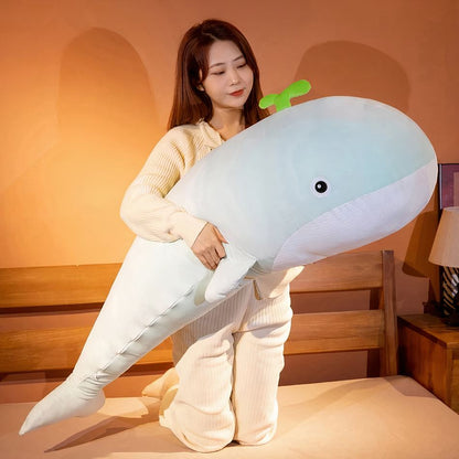 Peluche baleine pastel géante douce chambre déco