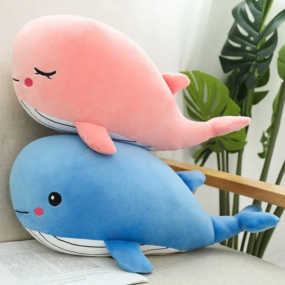 Peluche baleine rose aux joues rouges