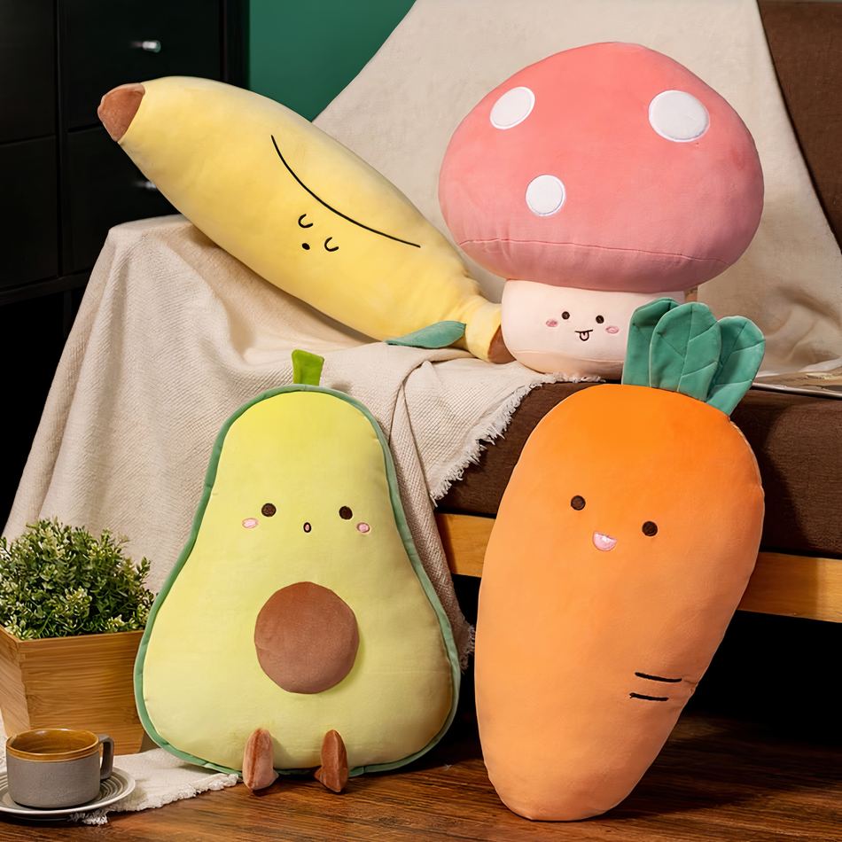 Peluche banane fruit mignon jaune doux câlin enfant