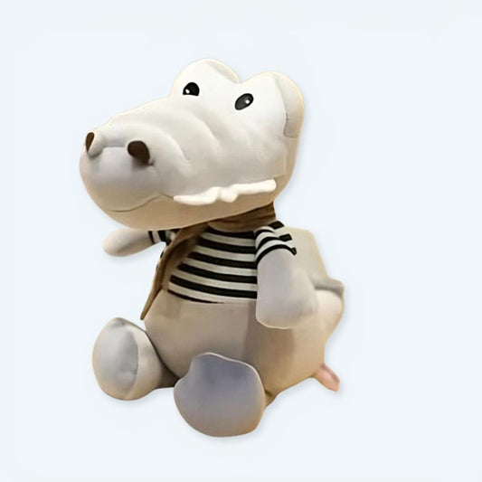 Peluche bébé crocodile grise