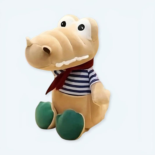 Peluche bébé crocodile marron