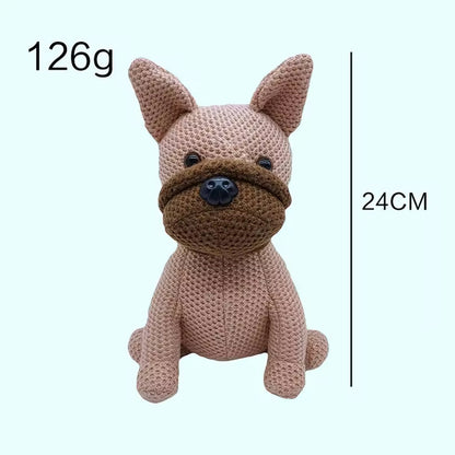 Peluche bouledogue crochet doux compagnon maison cozy