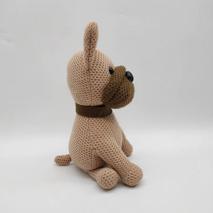 Peluche bouledogue crochet doux compagnon maison cozy