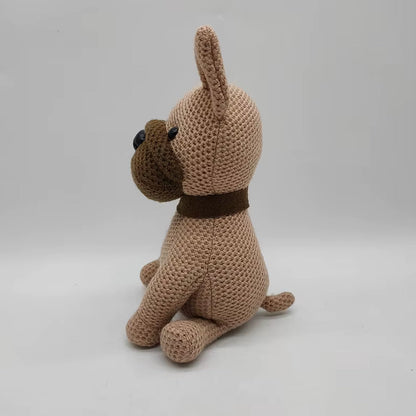 Peluche bouledogue crochet doux compagnon maison cozy