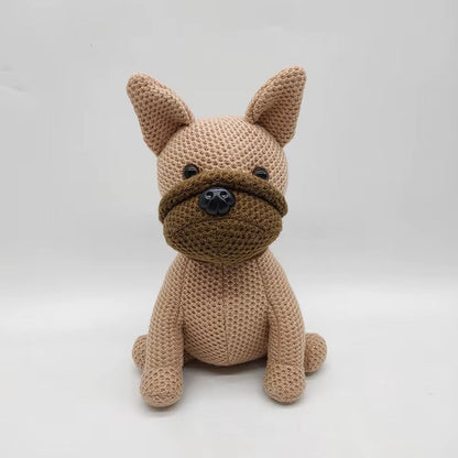 Peluche bouledogue crochet doux compagnon maison cozy