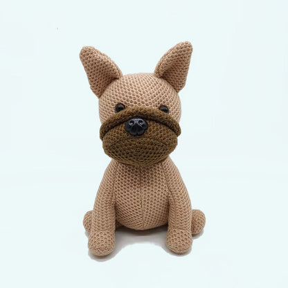 Peluche bouledogue crochet doux compagnon maison cozy