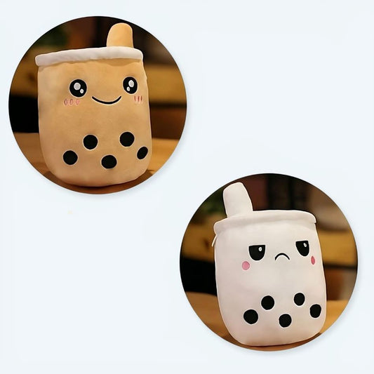 Peluche bubble tea réversible mignon enfant jouet doux
