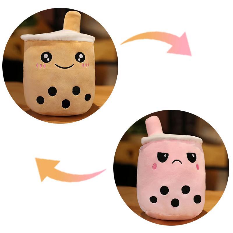 Peluche bubble tea réversible mignon enfant jouet doux