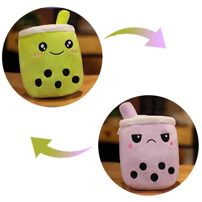Peluche bubble tea réversible mignon enfant jouet doux