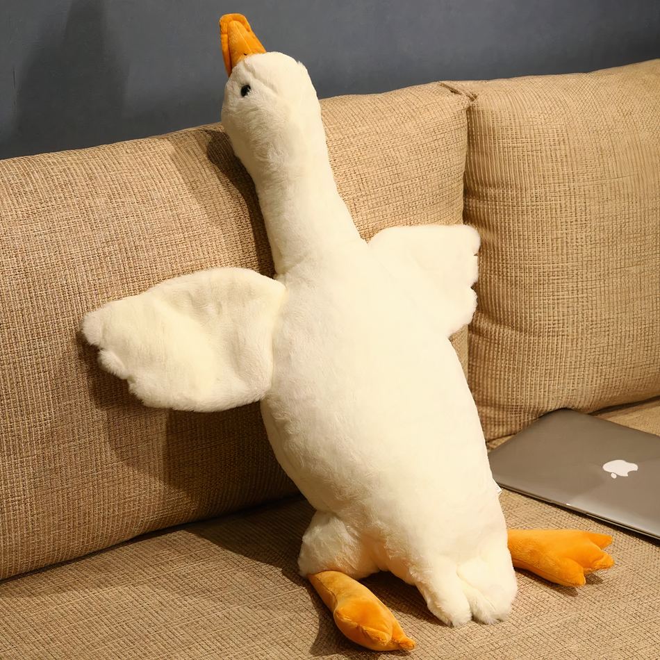 Peluche canard géant jaune doux chambre enfant