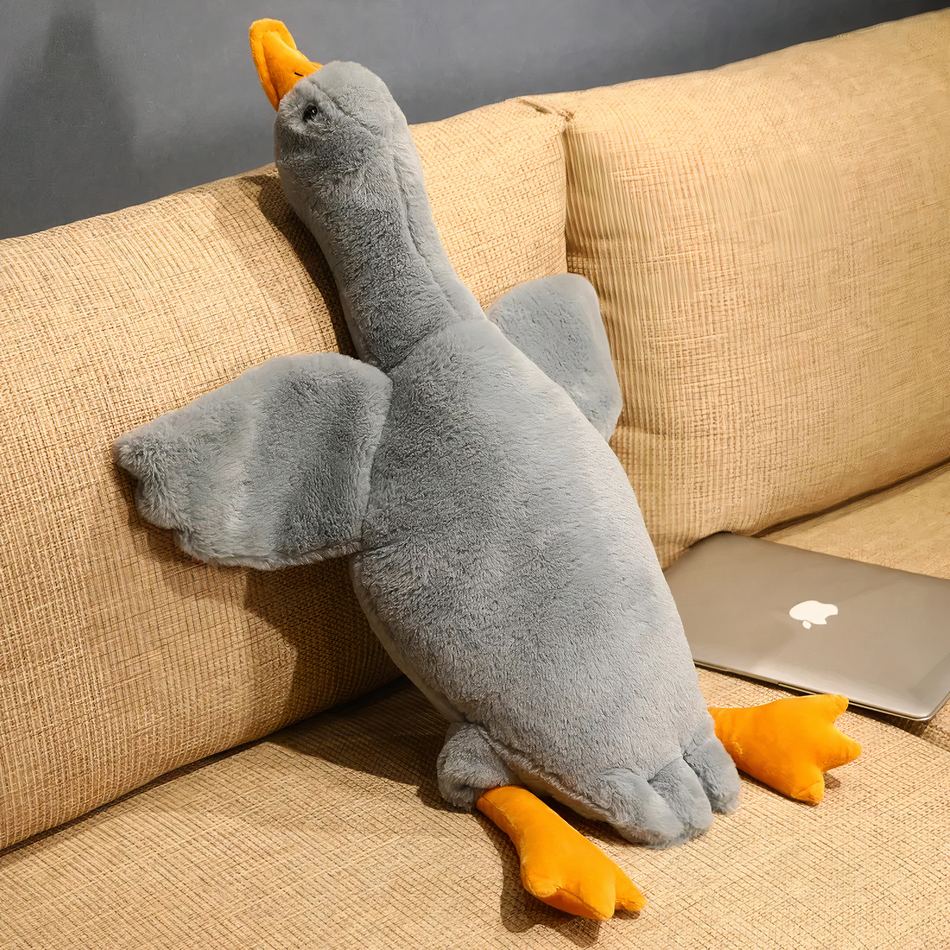 Peluche canard géant jaune doux chambre enfant