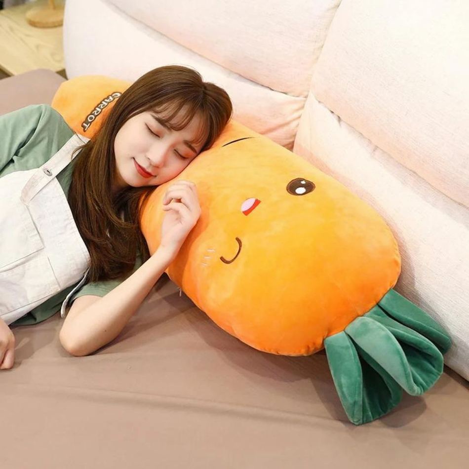 Peluche carotte géante câlin doux enfant amusant
