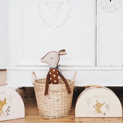 Peluche cerf doux hiver enfant câlin en velours