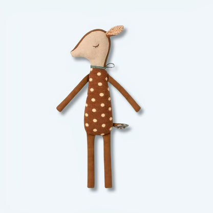 Peluche cerf doux hiver enfant câlin en velours