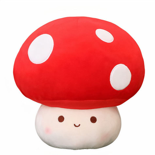 Peluche champignon rouge doux décor enfant fantaisie