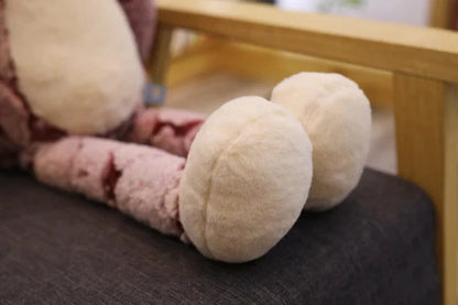 Peluche chat assis rose