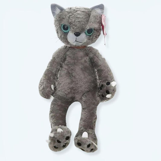 Peluche chat beige mécontent doux pour enfants câlins