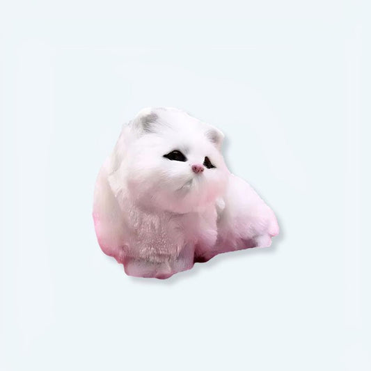 Peluche chat blanc doux câlin animal mignon collection