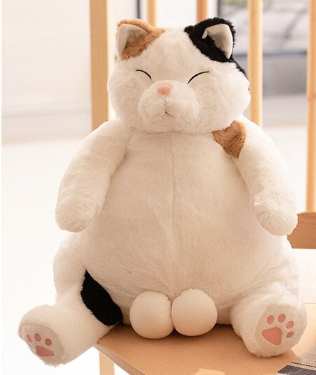 Peluche chat blanc géant doux câlin pour enfant