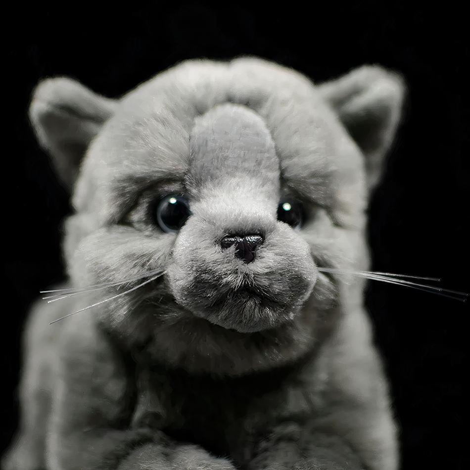 Peluche chat britannique gris doux câlin enfant