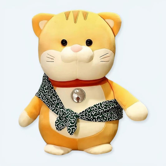 Peluche chat câlin doudou hiver doux écharpe amovible