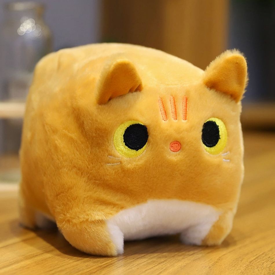 Peluche chat carré doux confort univers cocooning maison