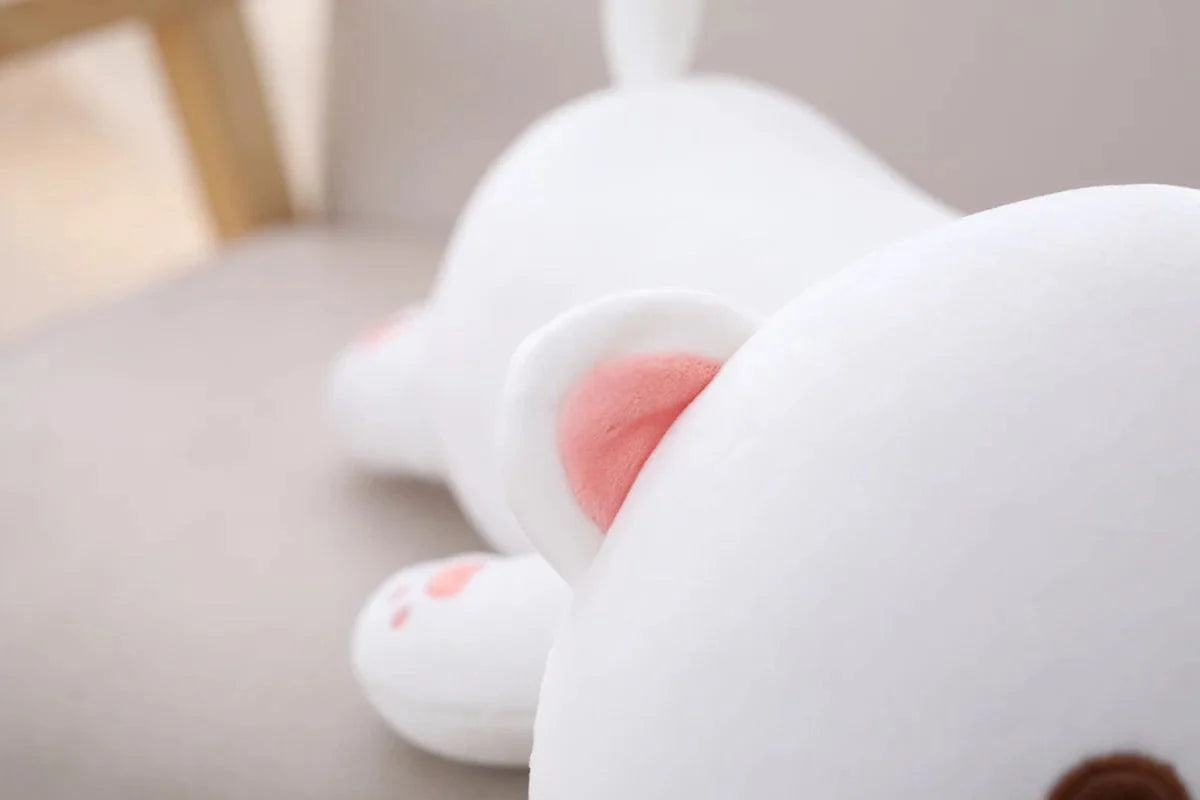 Peluche chat coloré yeux ouverts