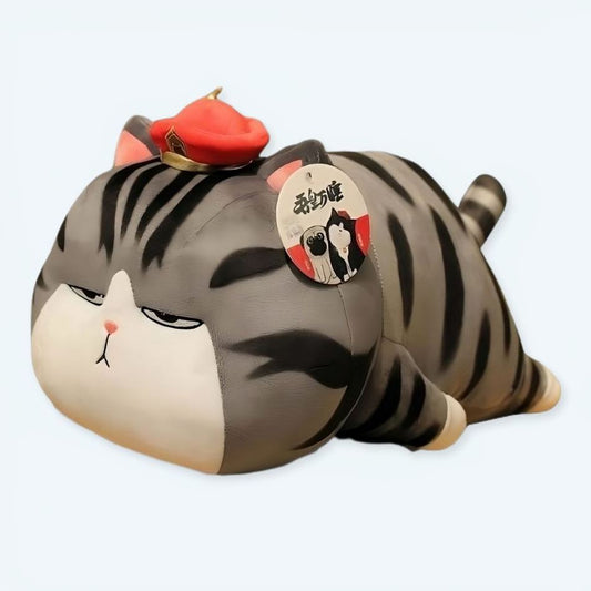 Peluche chat empereur doux coussin câlin enfant