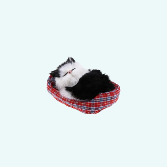 Peluche chat endormi doux câlin univers apaisant