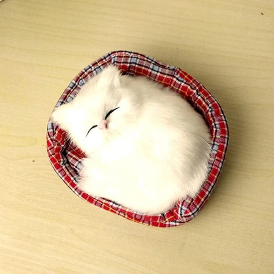 Peluche chat endormi doux câlin univers apaisant