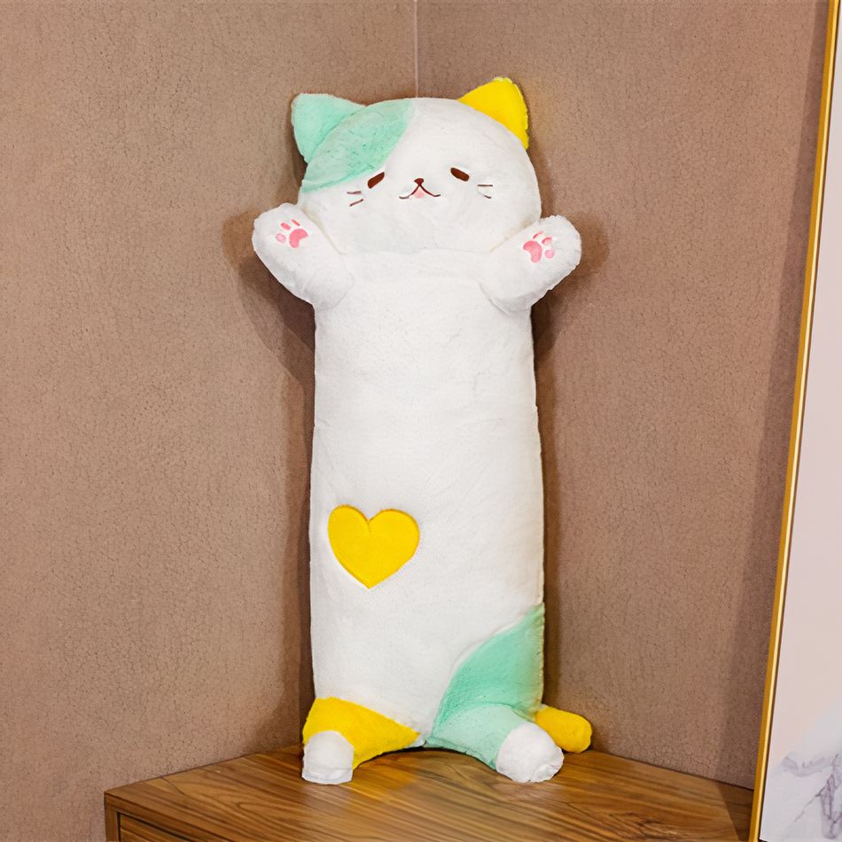 Peluche chat géant doux câlin détente chambre cosy