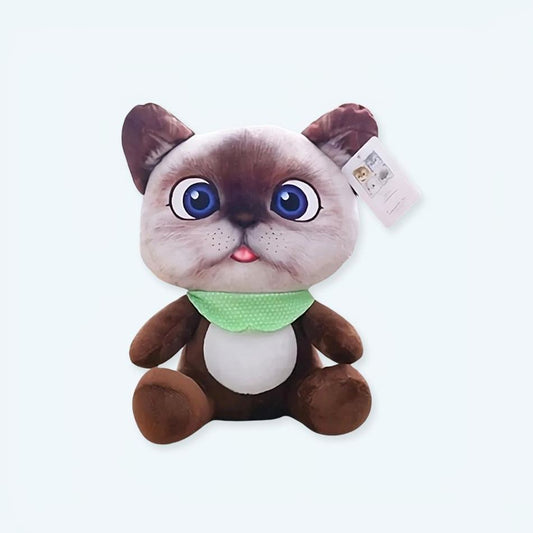 Peluche chat marron enfant doux dessin animé câlin