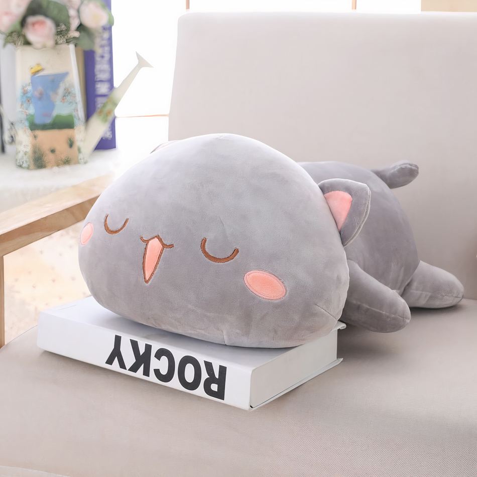 Peluche chat mignon langue dehors douce enfant jeu