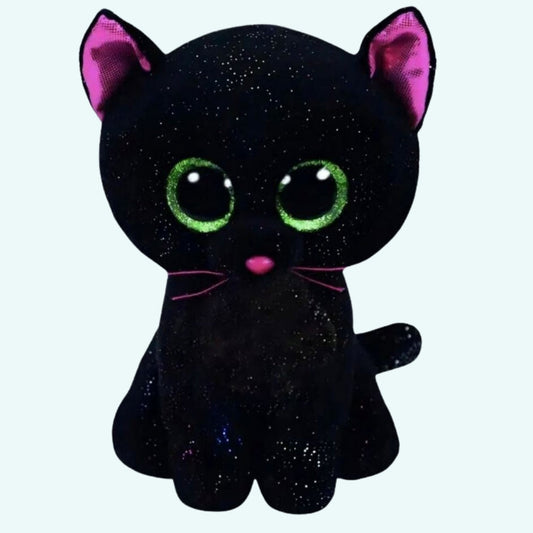 Peluche chat noir doux Halloween enfant câlin spooky