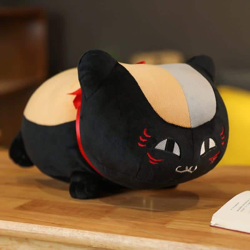 Peluche chat noir Nyanko Sensei doux câlin kawaii