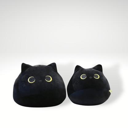 Peluche chat noir passif rondelet
