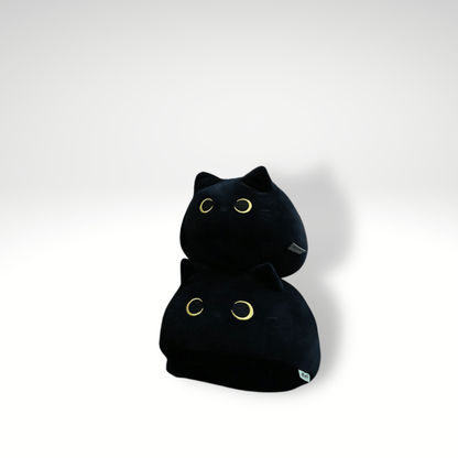 Peluche chat noir passif rondelet