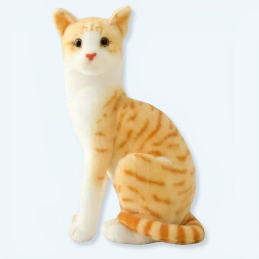 Peluche chat orange tigré doux câlin animaux enfant