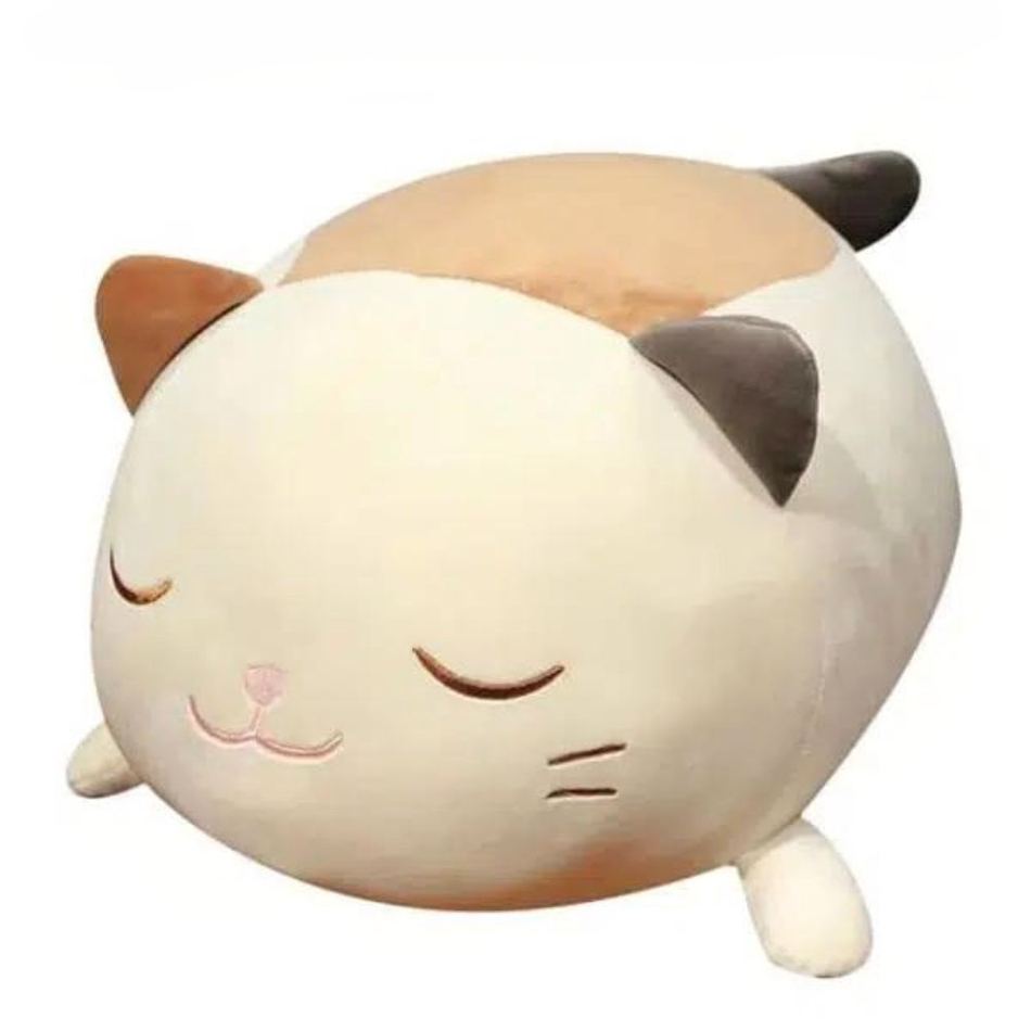 Peluche chat oreiller doux enfant confort câlin nuit