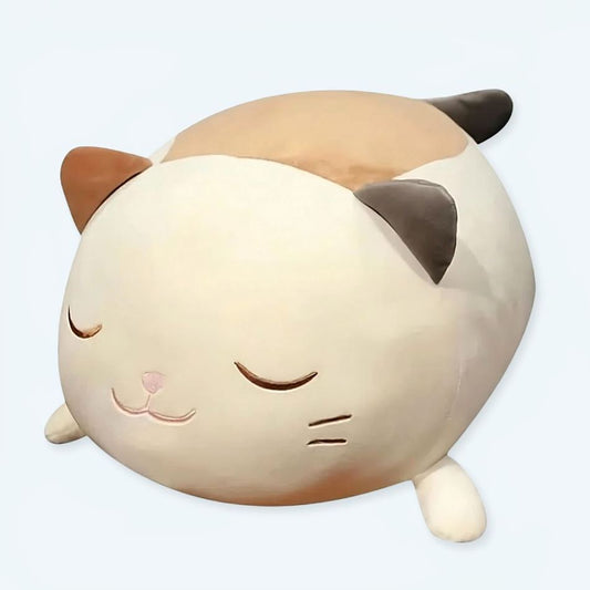 Peluche chat oreiller doux enfant confort câlin nuit