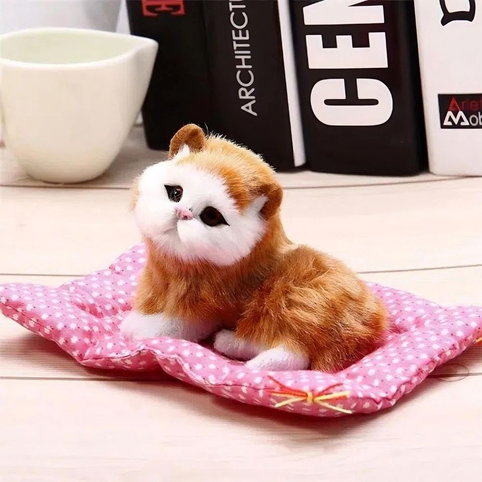 Peluche chat roux mignon doux pour chambre enfant