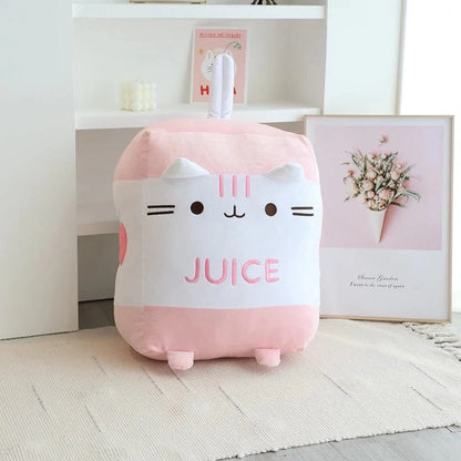 Peluche chat squishmallow brique de jus fraise