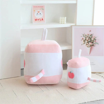Peluche chat squishmallow brique de jus fraise