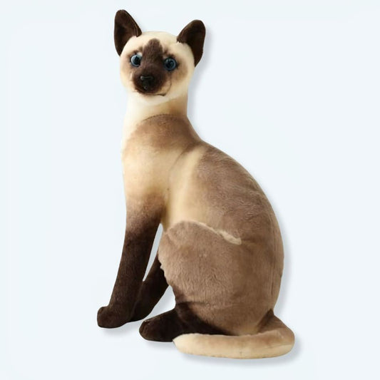 Peluche chat tigré gris doux câlin compagnon enfant