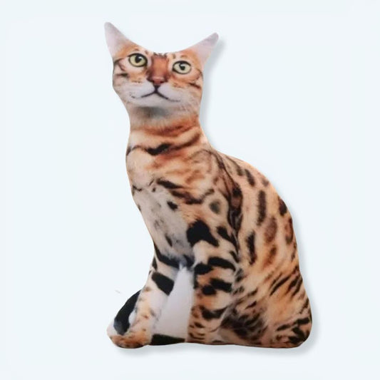 Peluche chat tigré marron doux câlin enfant cosy