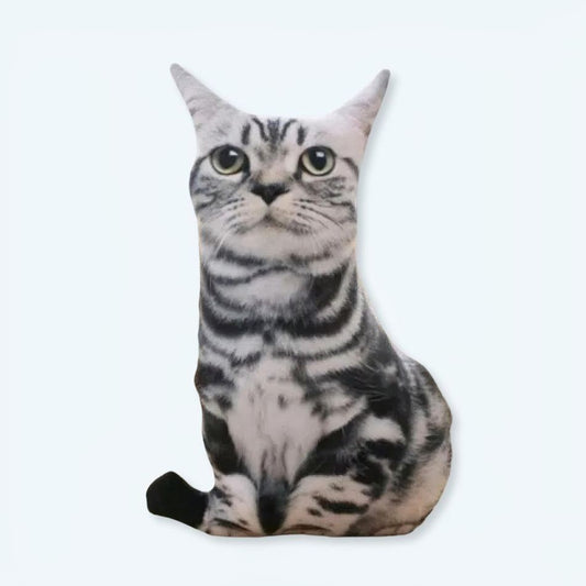 Peluche chat tigré noir doux câlin enfant chambre
