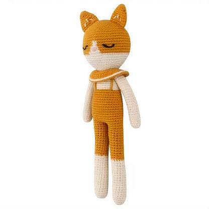 Peluche chat tricot doux compagnon câlin enfant