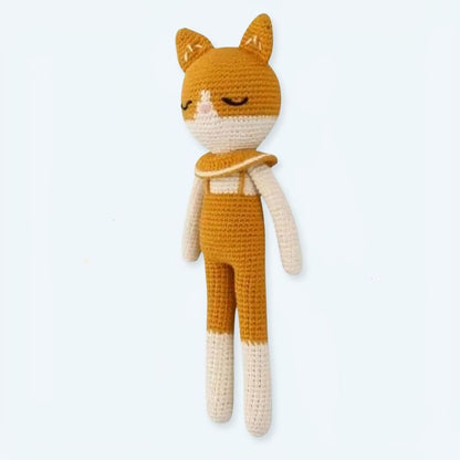 Peluche chat tricot doux compagnon câlin enfant