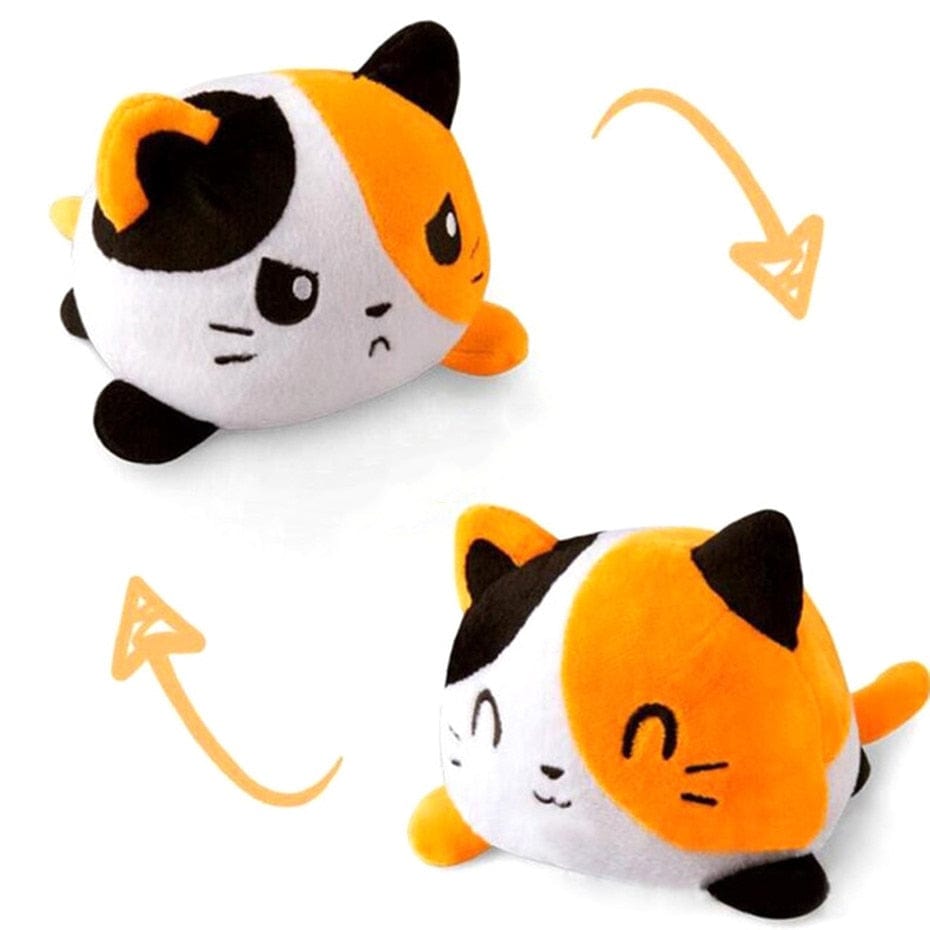 Peluche chats réversible coloré