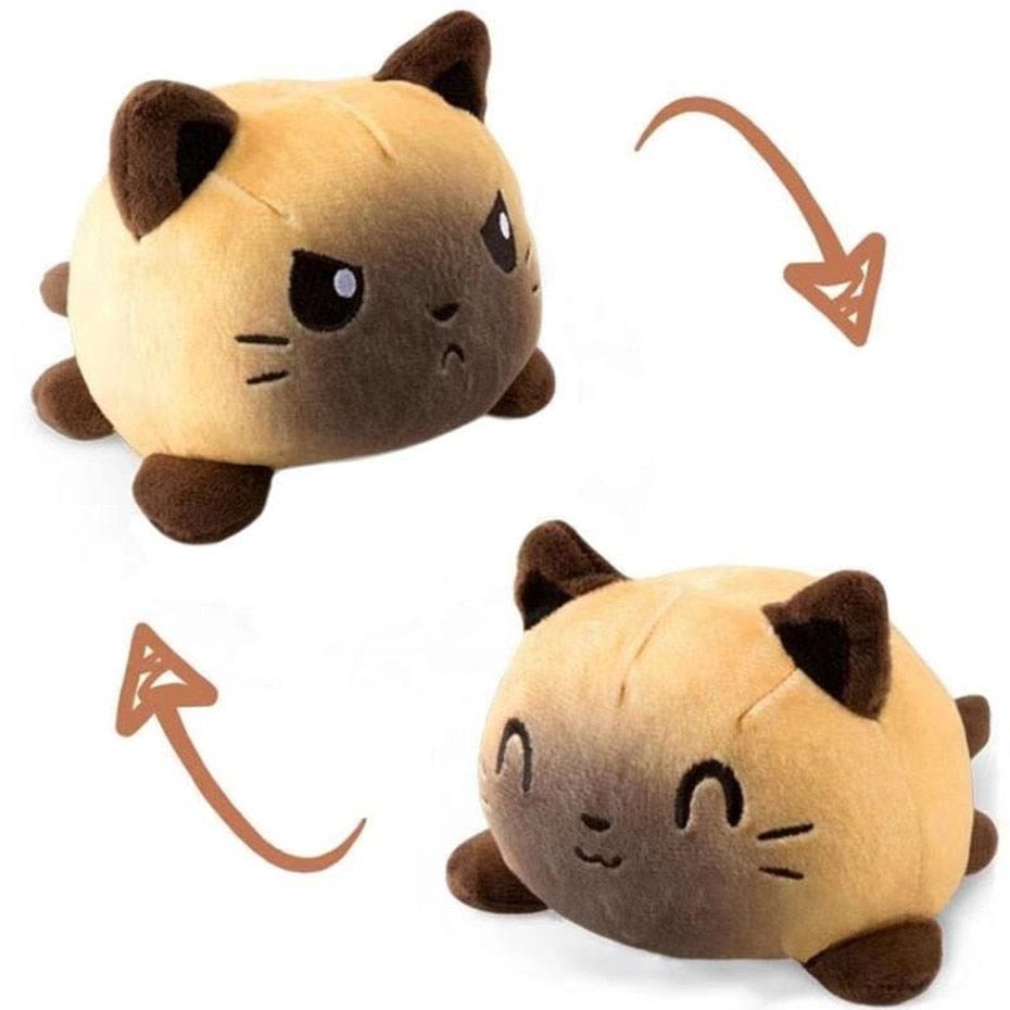 Peluche chats réversible coloré